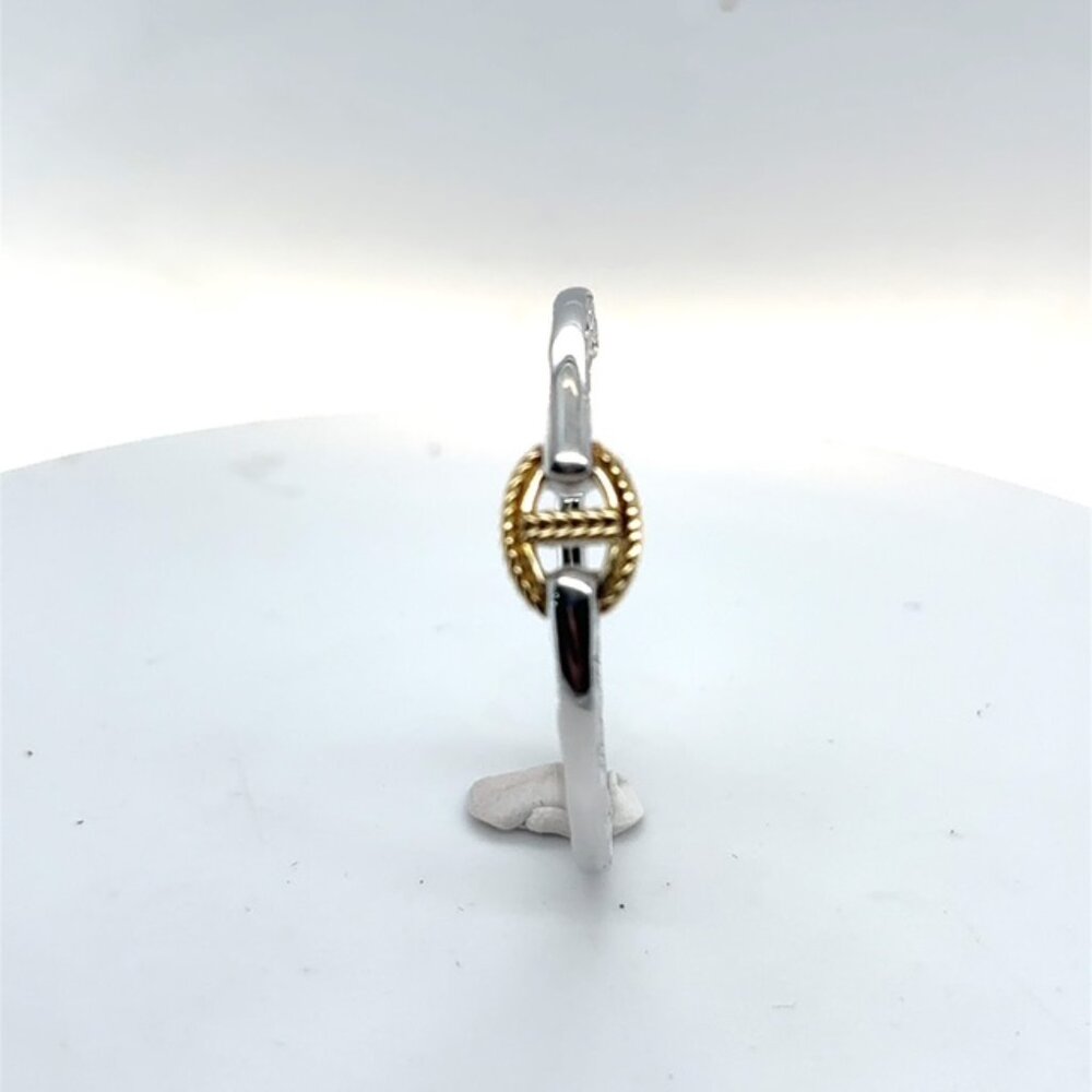 Judith Ripka sterling silver nd 18kt gold hoop earrings
